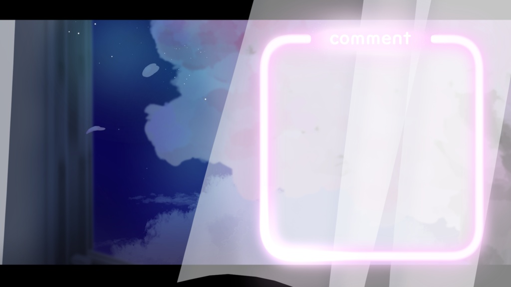 【動く】夜の窓辺の背景とネオンのコメント欄ループ動画素材【桜verあり】