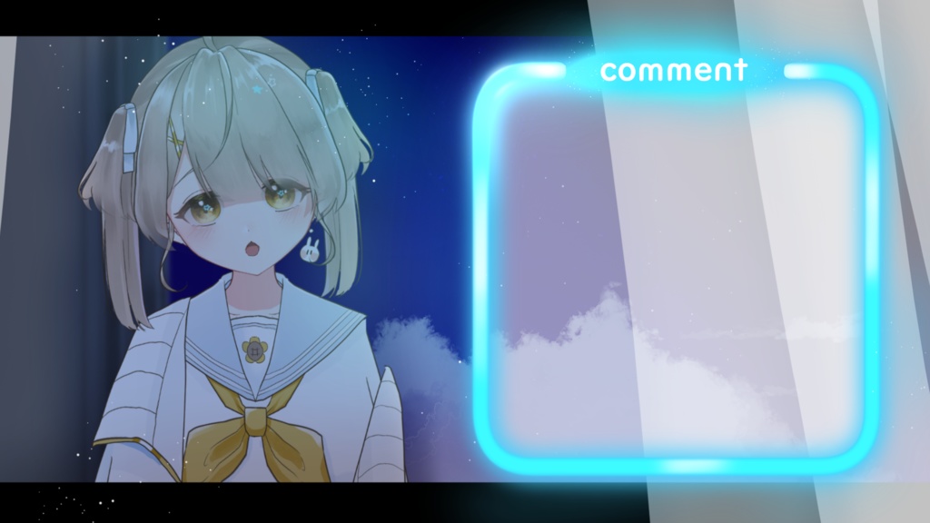 【動く】夜の窓辺の背景とネオンのコメント欄ループ動画素材【桜verあり】