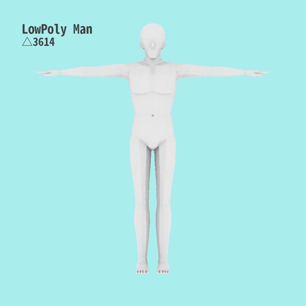 ローポリ 男性 FBX素体 △3614 スキニング済み