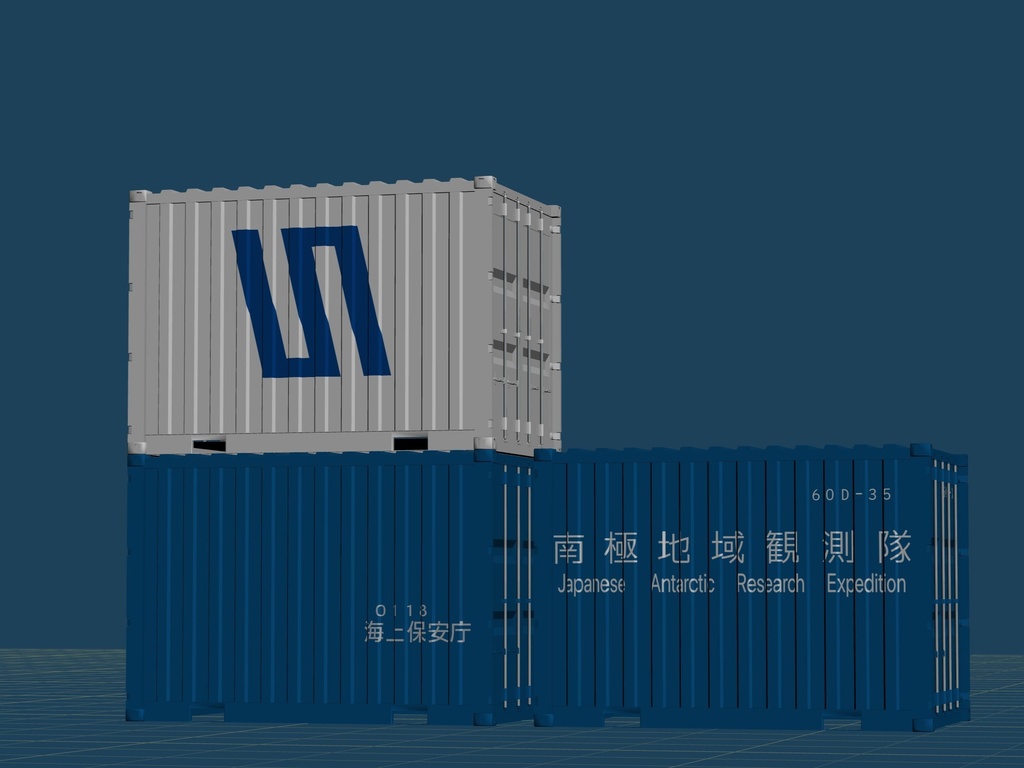 【3Dモデル】海上輸送 海上コンテナセット