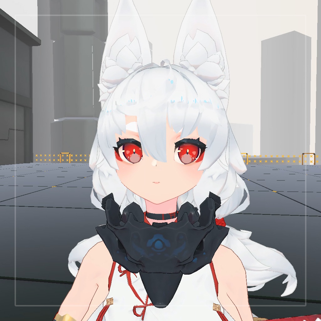 【MA設定済み】VRChat向け3Dモデル メカマスク-きつね型-