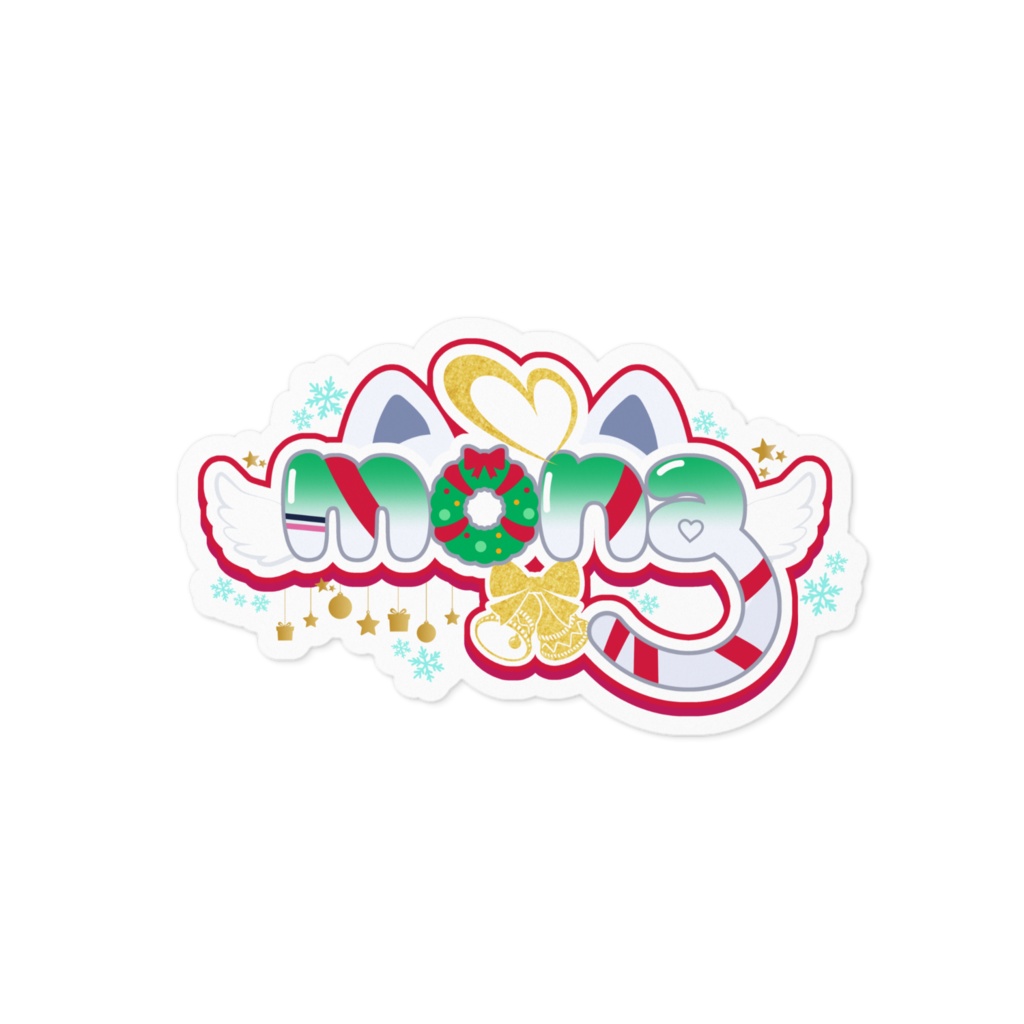 【mona】ステッカー - ロゴ(クリスマス)