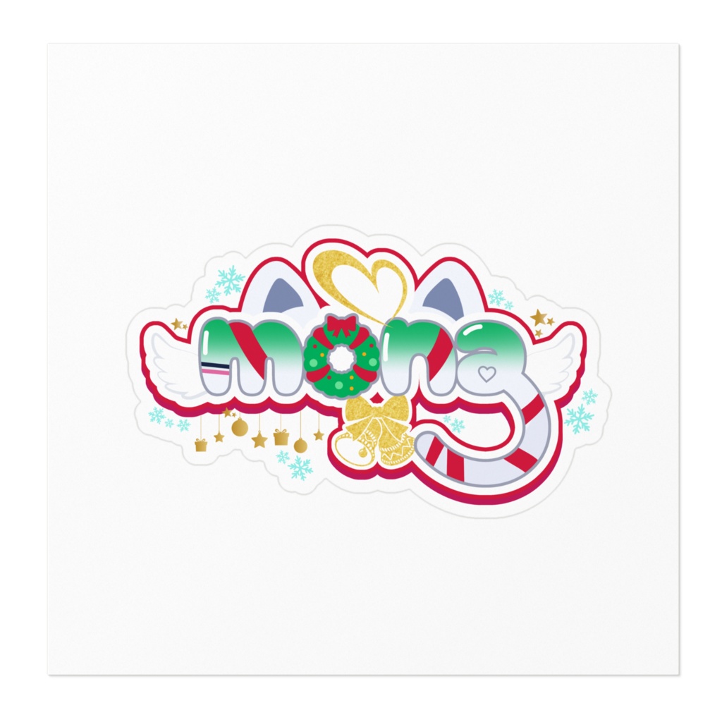 【mona】ステッカー - ロゴ(クリスマス)