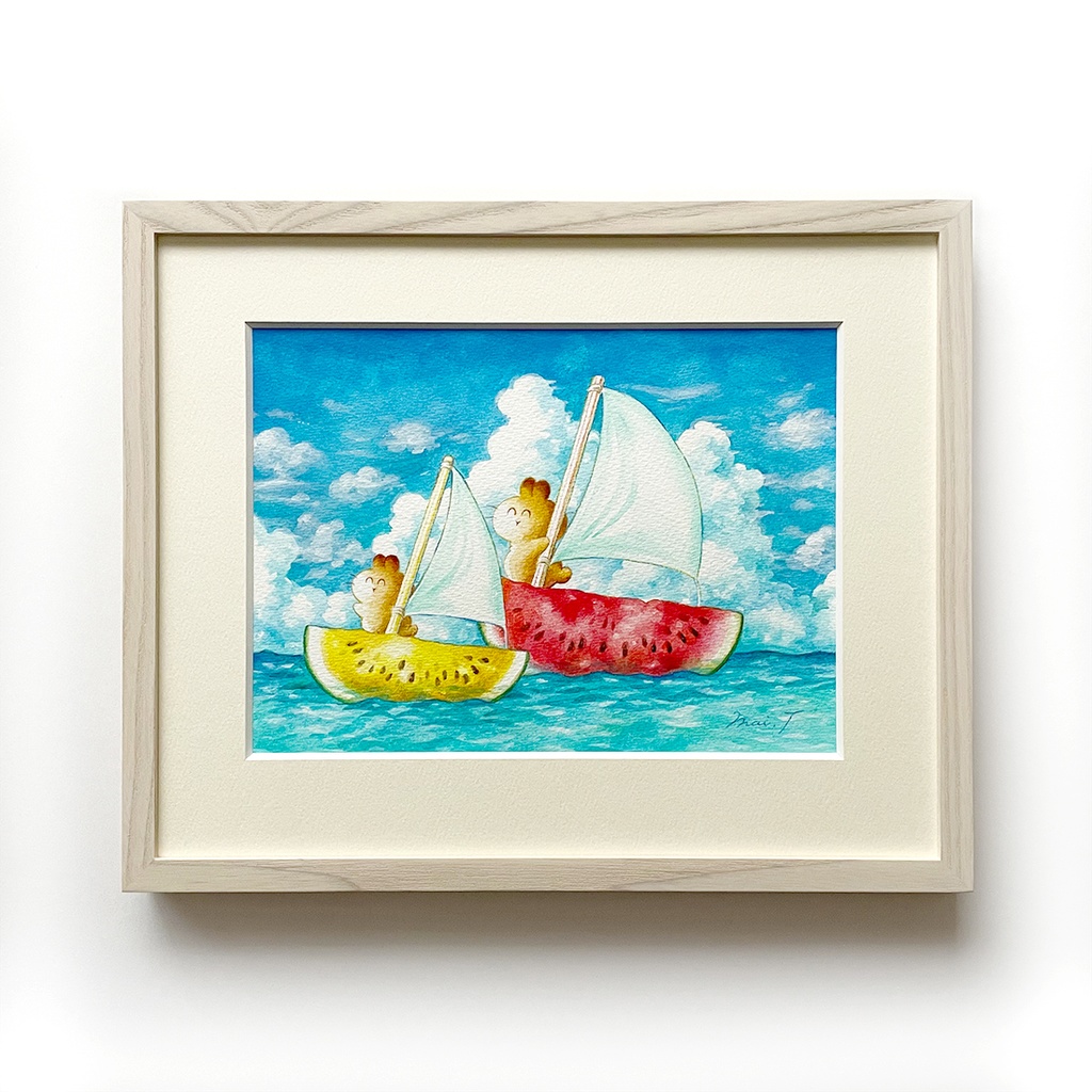 【原画】すいかヨットで海をゆく