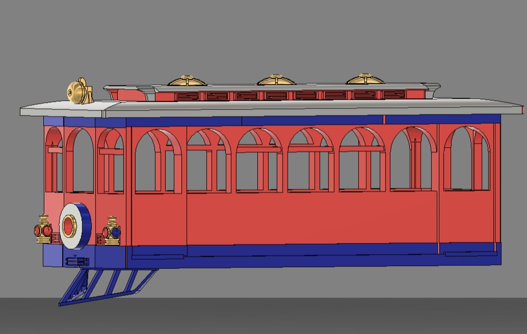 zショーティー用　アメリカ型高架鉄２両セット　３Dデータのみ（某テーマパークにいる電車）