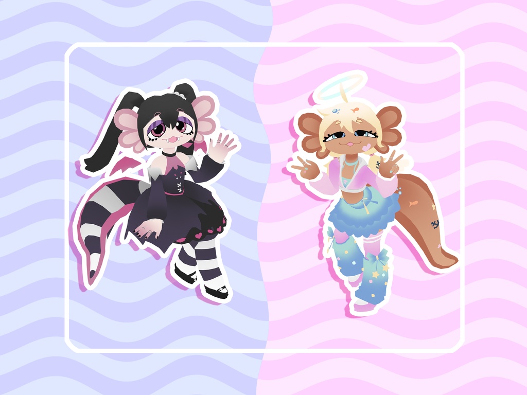 Axolotl twins Lotte & Lotta [Original 3d Model] - dead-carl - 2/6