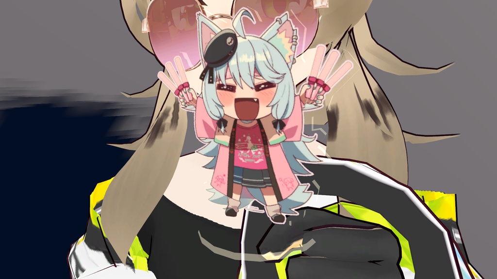 【VRChat想定】がるるちゃんアクスタ3Dモデル