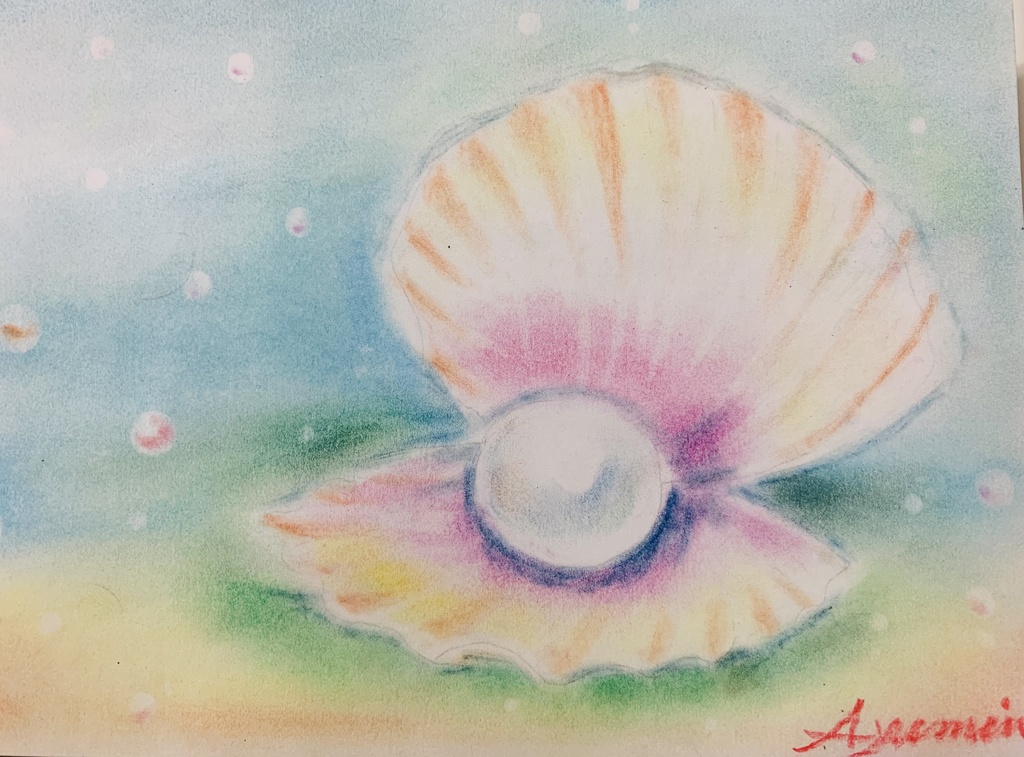 パステルアート原画  開運のパール画