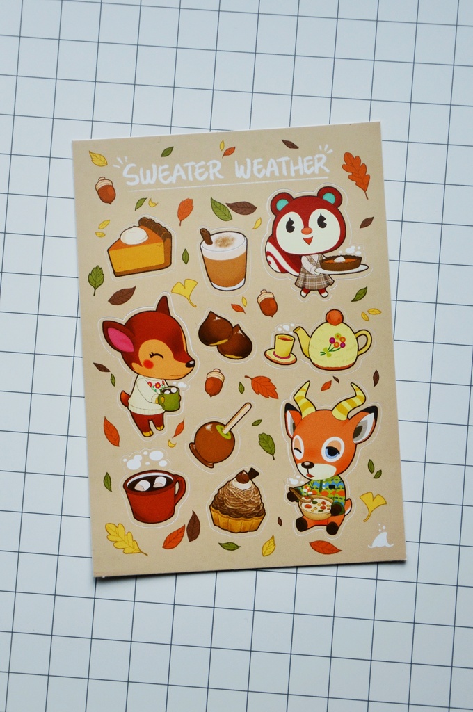 Sweater Weather (秋の季節) どうぶつの森シールシート