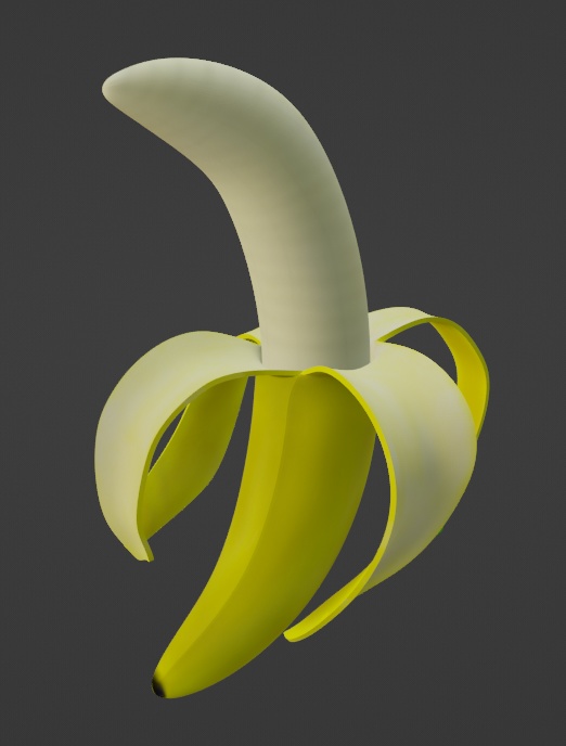 剥いたバナナ（Blenderデータ）
