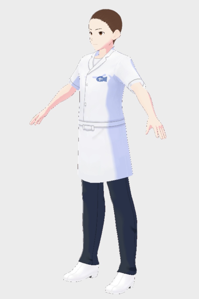 寿司職人の白衣ユニフォームセット(Vroid衣装)