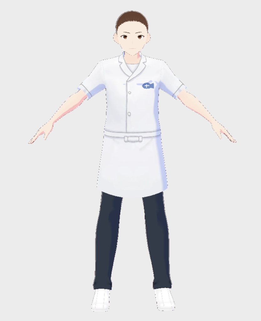 寿司職人の白衣ユニフォームセット（Vroid衣装）