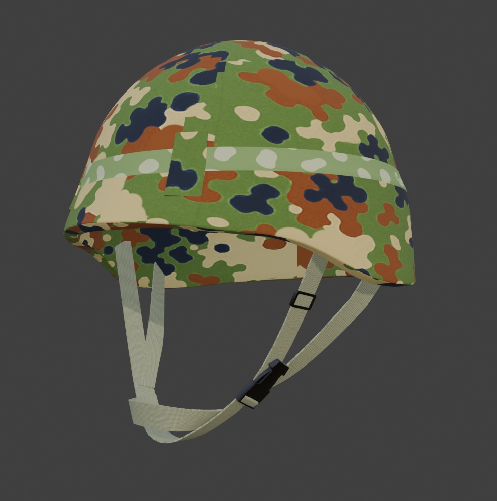 陸上自衛隊迷彩ヘルメット(非公式/コスチューム)(Blenderデータ)