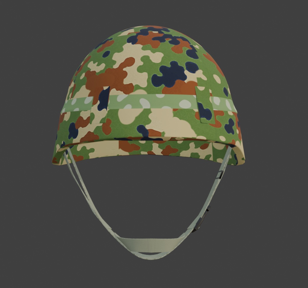 陸上自衛隊迷彩ヘルメット（非公式／コスチューム）（Blenderデータ）