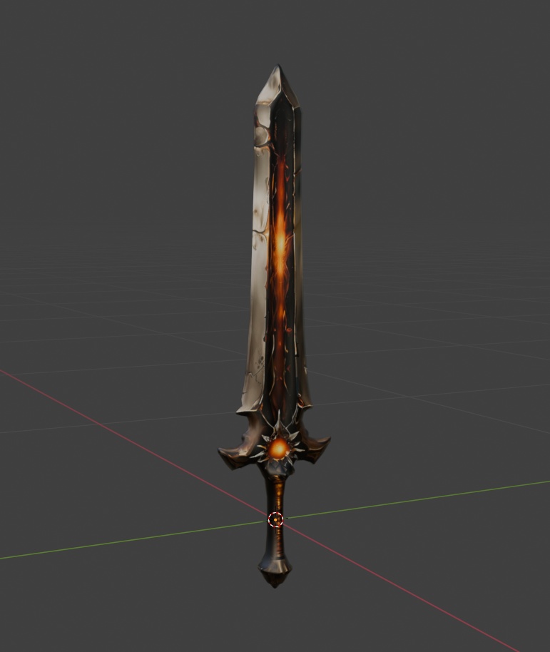 【3Dモデル】ファンタジー 武器 炎の大剣1