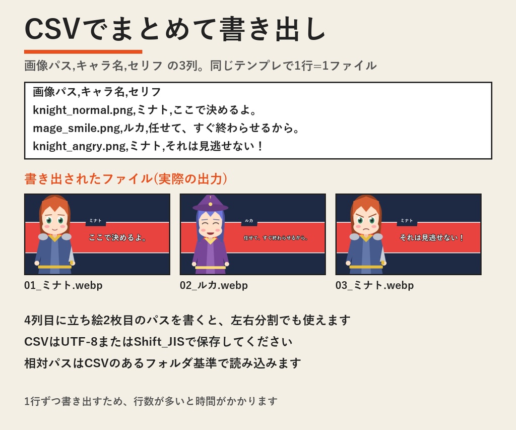 カットインメーカー | 立ち絵とセリフから動くカットインを作成・容量目標に合わせて自動調整(Windows・買い切り)