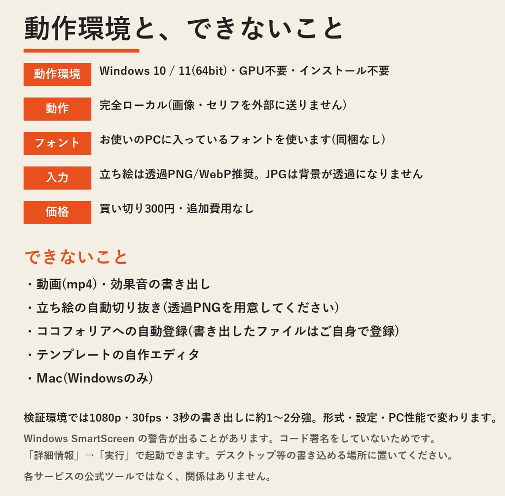 カットインメーカー | 立ち絵とセリフから動くカットインを作成・容量目標に合わせて自動調整(Windows・買い切り)