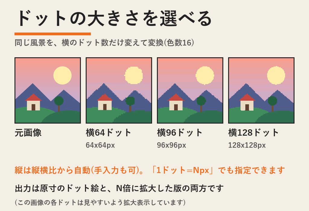 ドット絵メーカー | イラストをドット絵に変換・減色/パレット/ディザ・ドット絵風画像の修復(Windows・買い切り)