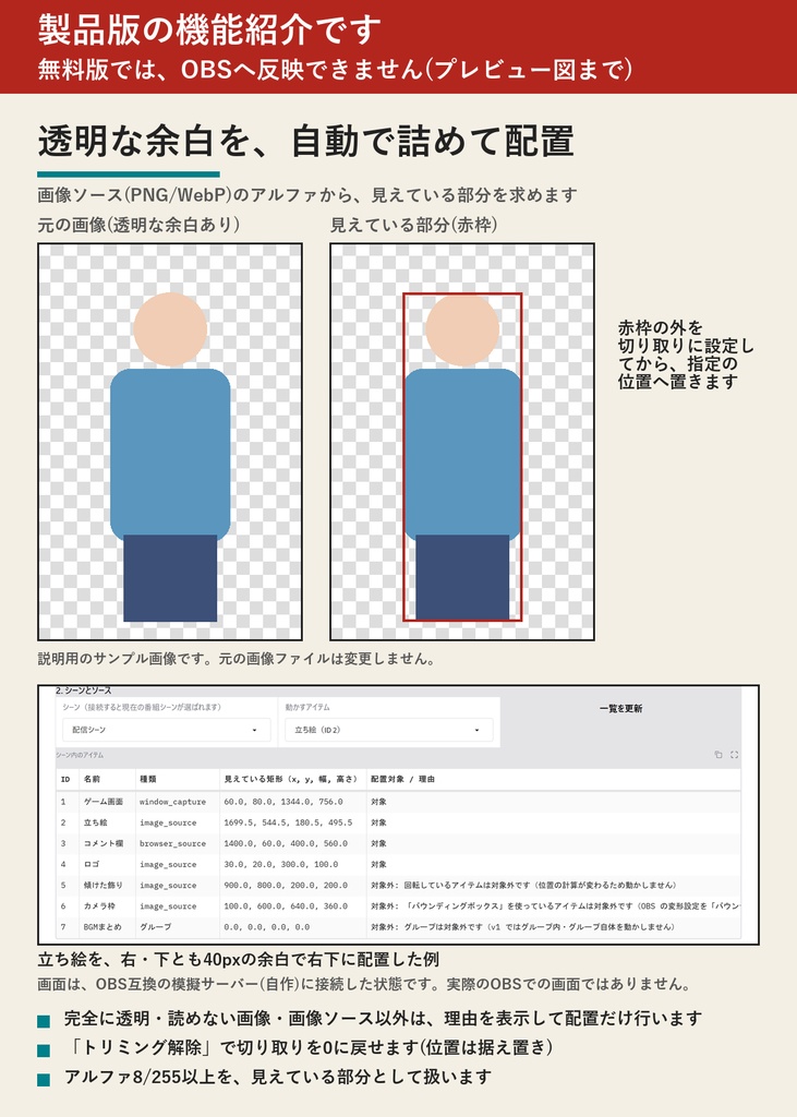 【無料の動作確認版】LocalSnapLayout(OBSの配置ツール) | 接続・ソース一覧・配置プレビュー図まで。OBSへは反映しません(Windows)