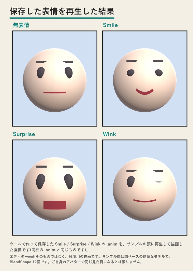 ExpressionBench | シェイプキーをスライダーで動かして表情を.animに保存するUnityエディター拡張(買い切り)