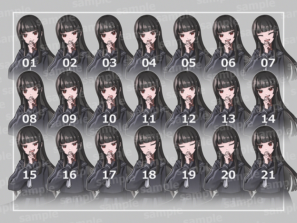 立ち絵素材_01学生(長袖セーラー服)