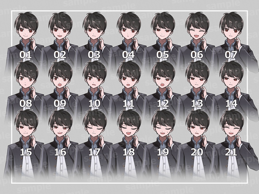 立ち絵素材_02学生(学ラン)