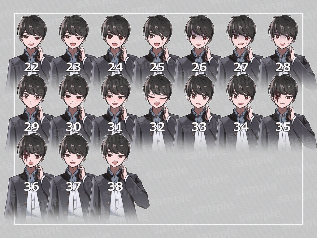 立ち絵素材_02学生(学ラン)