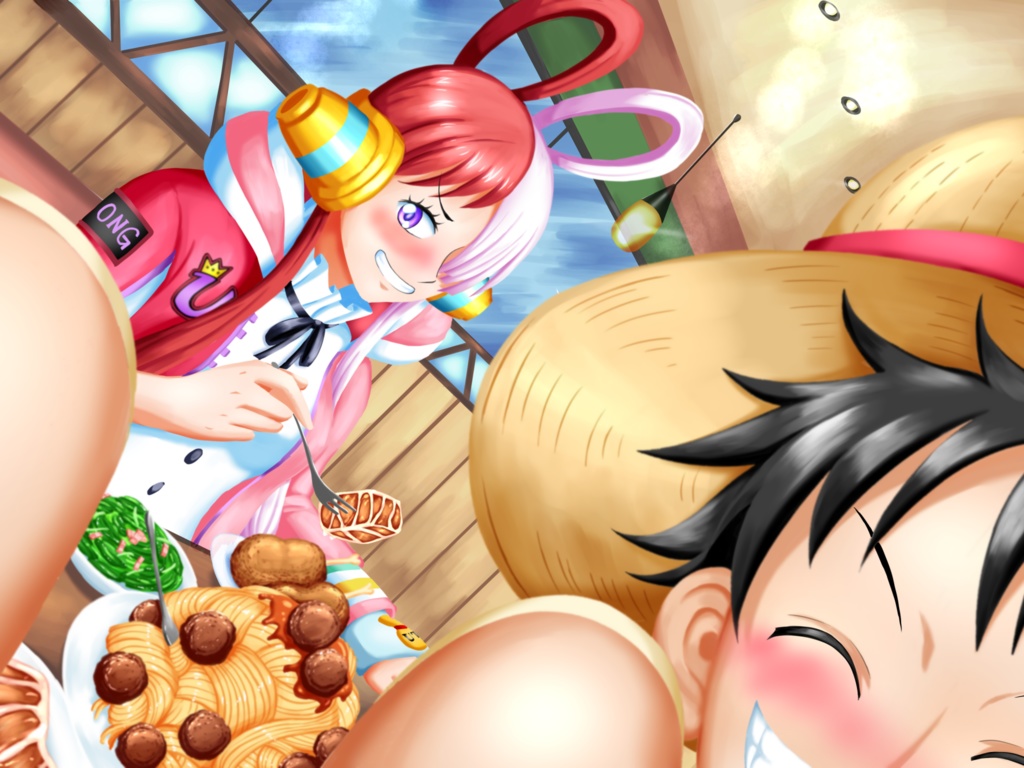 ウタとルフィ海からの還りに