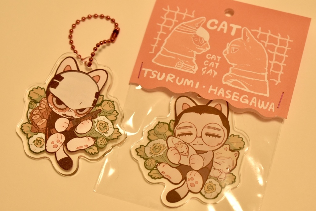 鶴見・長谷川さん　両面アクリルキーホルダー🐱