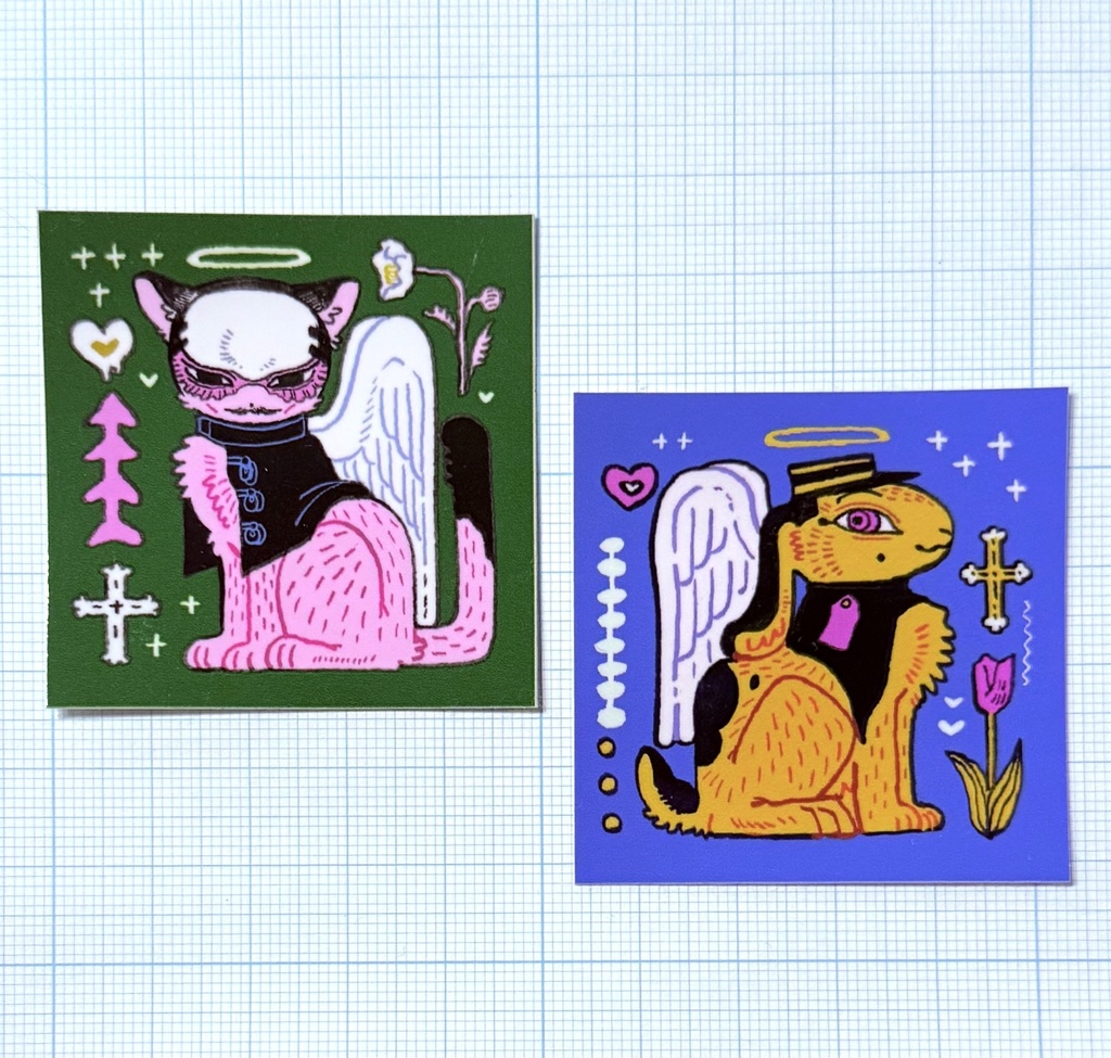 鶴見&宇佐美　けものましかくステッカー