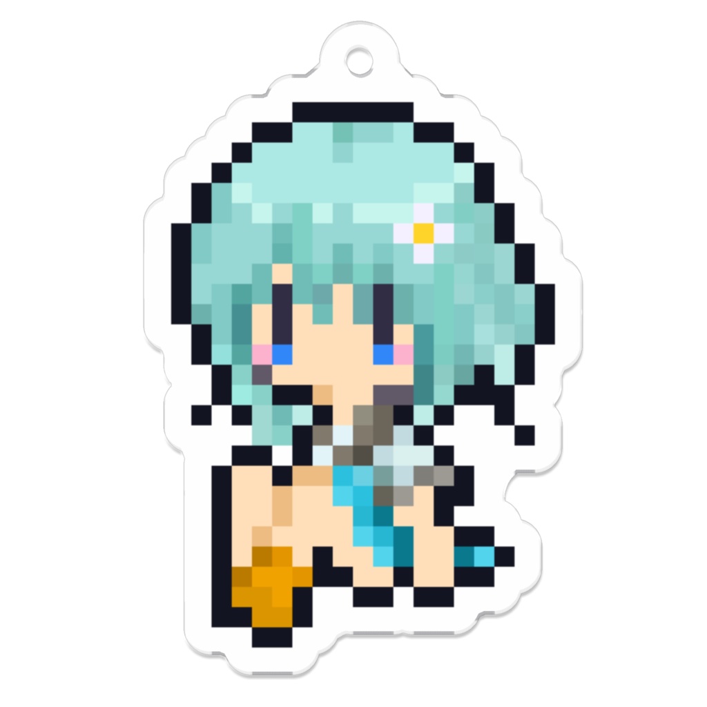 ドット絵キーホルダー おすわりこでまり