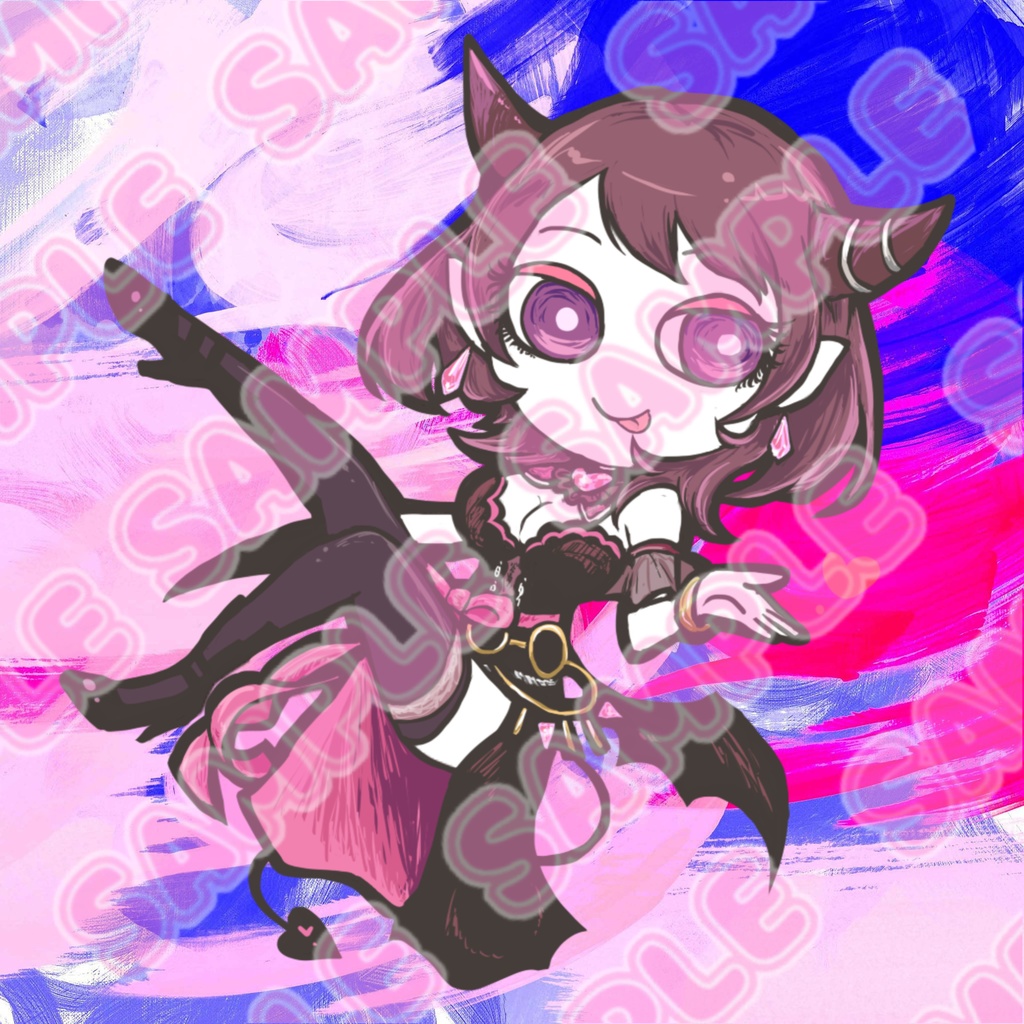 【アクキー】いつも一緒💜イニュマのアクリルキーホルダー💜【サキュバスVtuber】