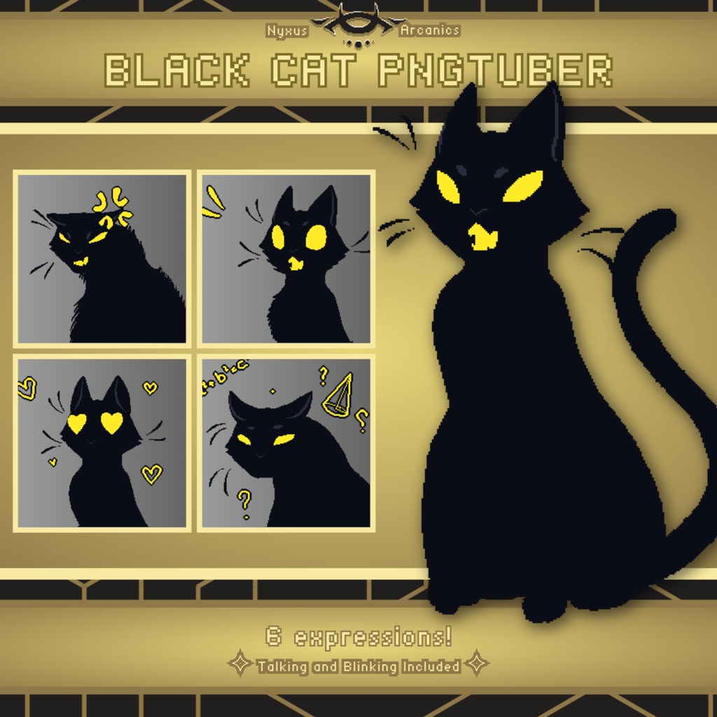 { Pixel Black Cat Pngtuber | ピクセル黒猫 Pngtuber }