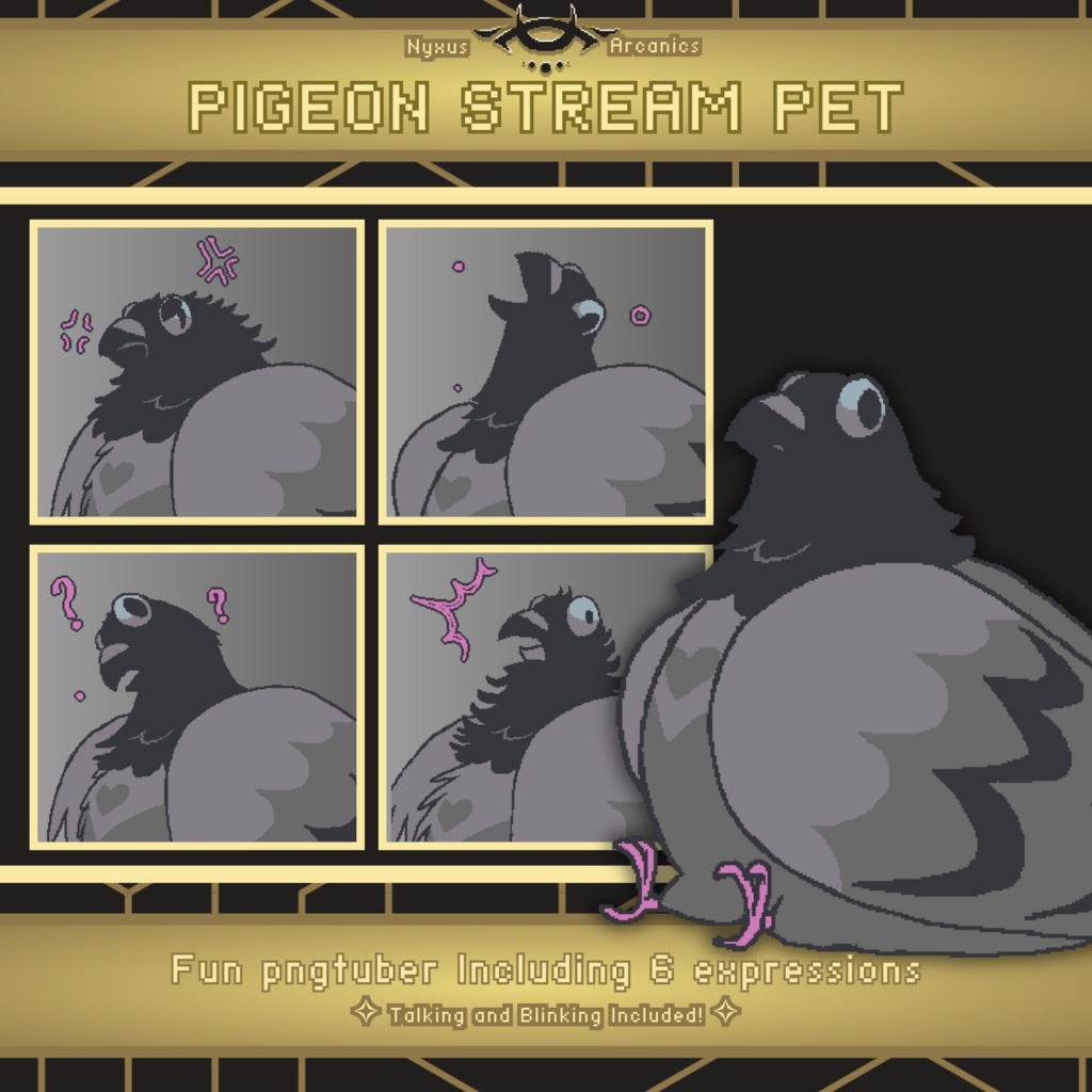 Pixel Pigeon Pngtuber | Stream Pet
