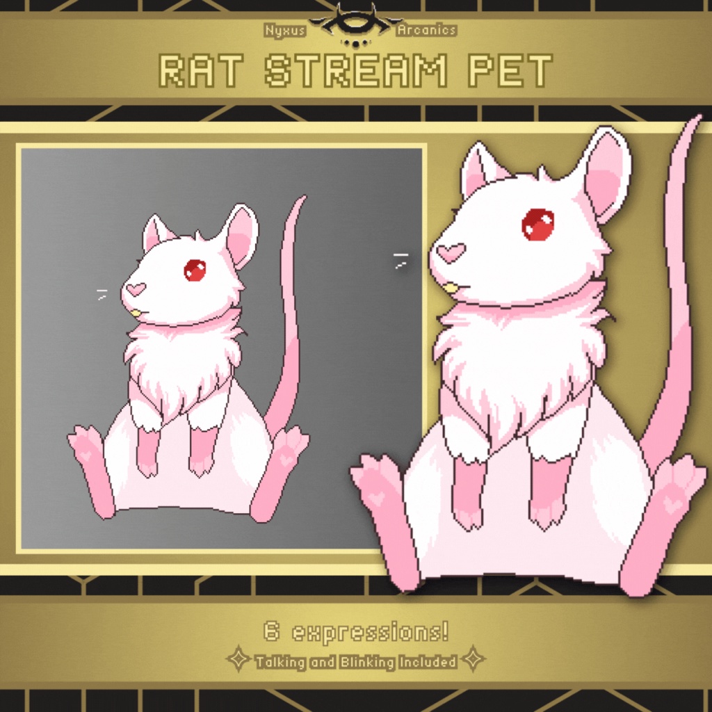 Pixel Rat Albino | Stream Pet