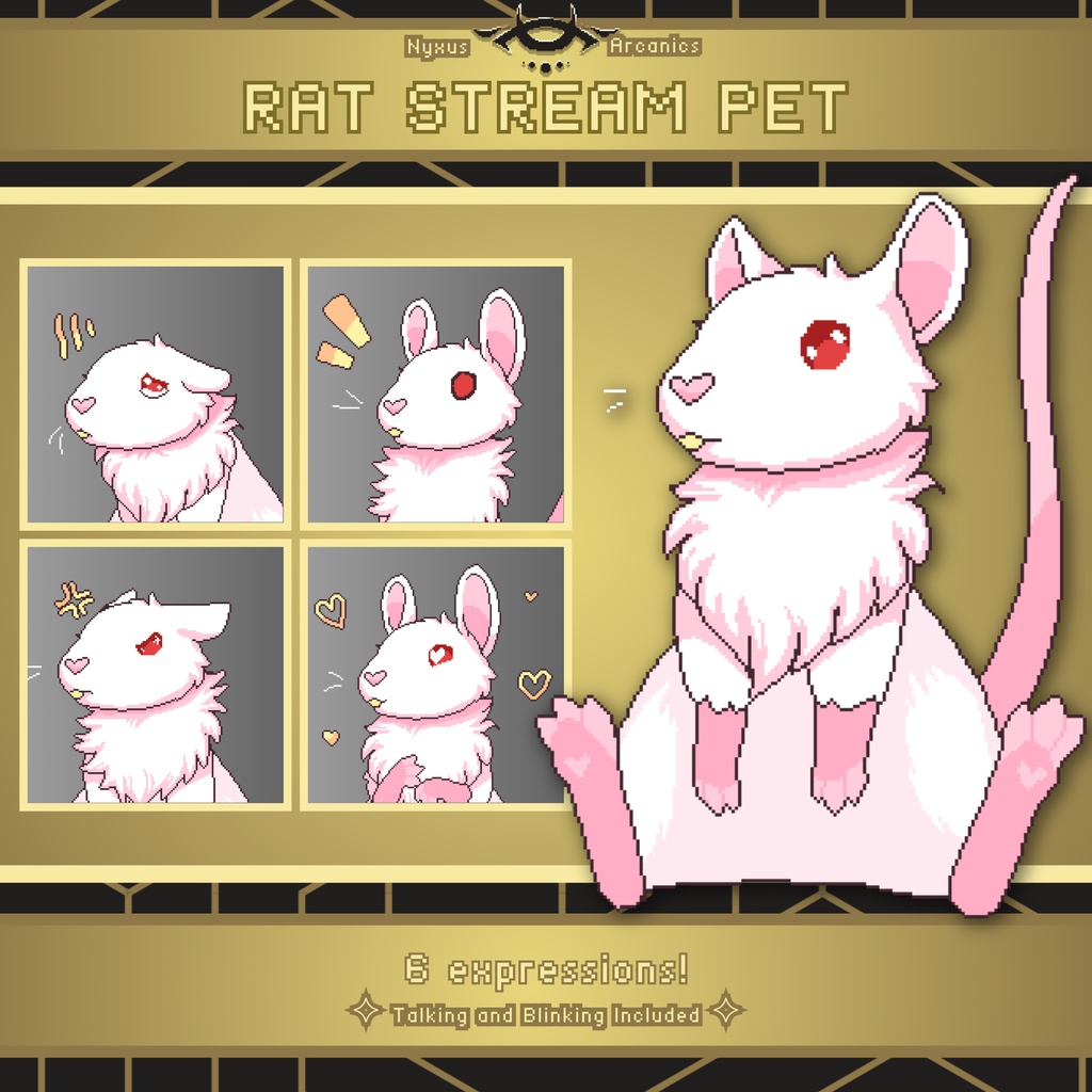 Pixel Rat Albino | Stream Pet