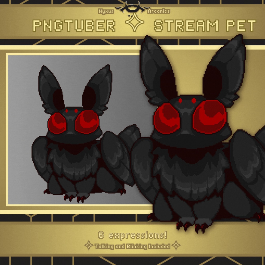 Pixel Mothman Pngtuber | Stream Pet