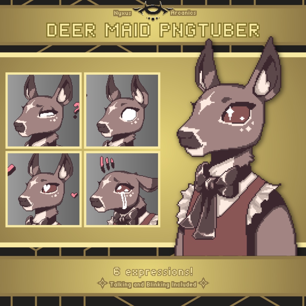 Pixel Maid Deer | Pngtuber