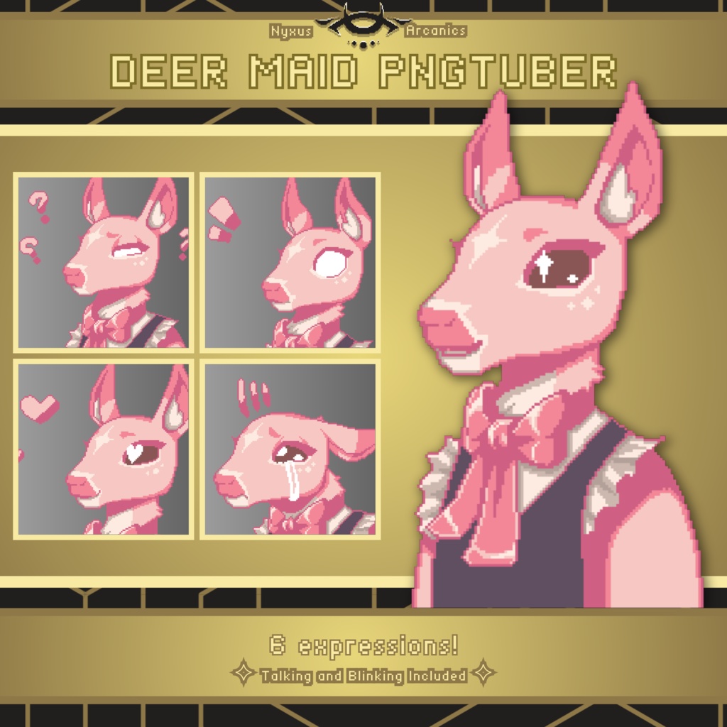 Pixel Maid Deer | Pngtuber