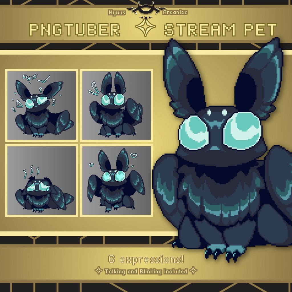 Pixel Mothman Pngtuber | Stream Pet
