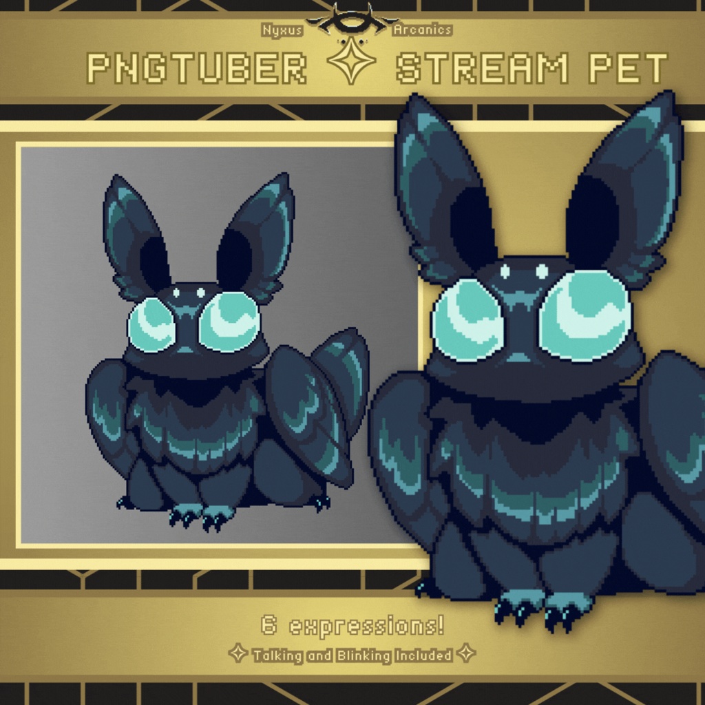 Pixel Mothman Pngtuber | Stream Pet