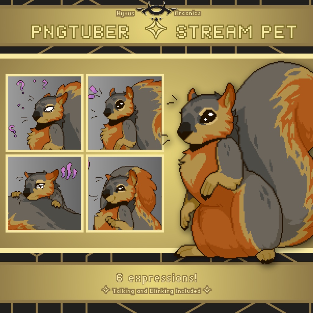 Pixel Squirrel Pngtuber | Stream Pet