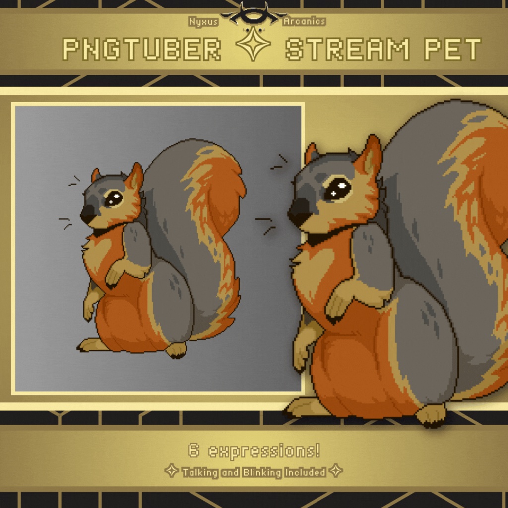 Pixel Squirrel Pngtuber | Stream Pet