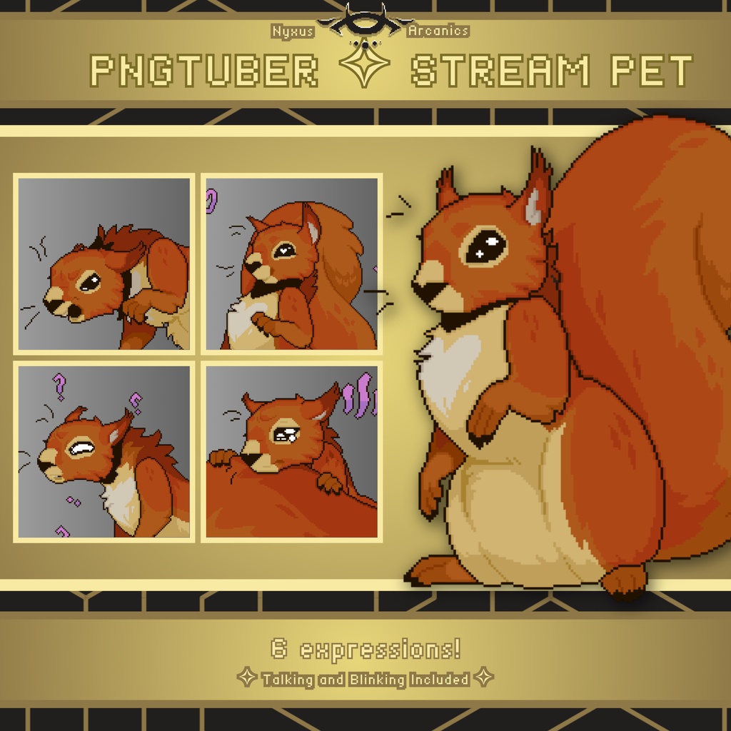 Pixel Squirrel Pngtuber | Stream Pet