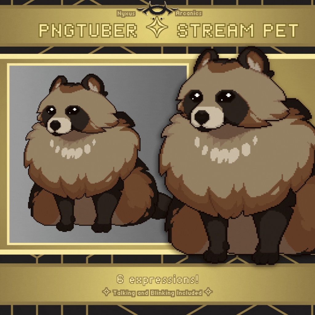 Pixel Tanuki Pngtuber | Stream Pet