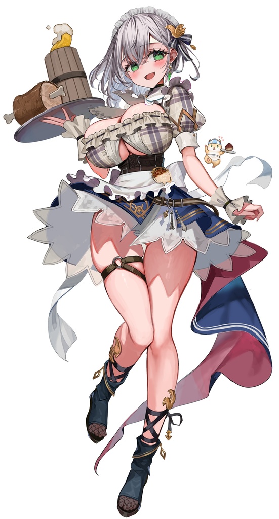 白銀ノエルカフェ店員風アレンジホロライブファンタジー衣装アクスタ