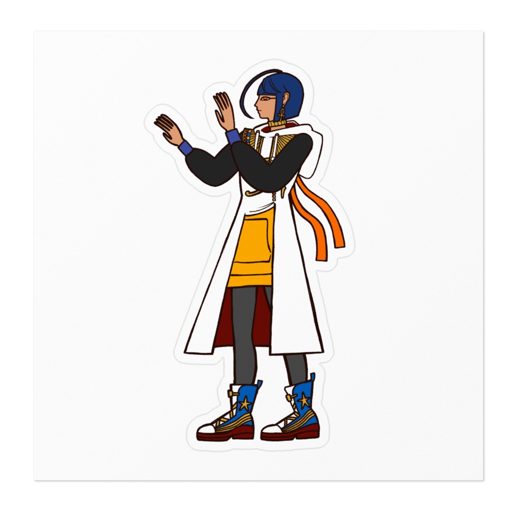 颯芳ナクト 壁画風ステッカー