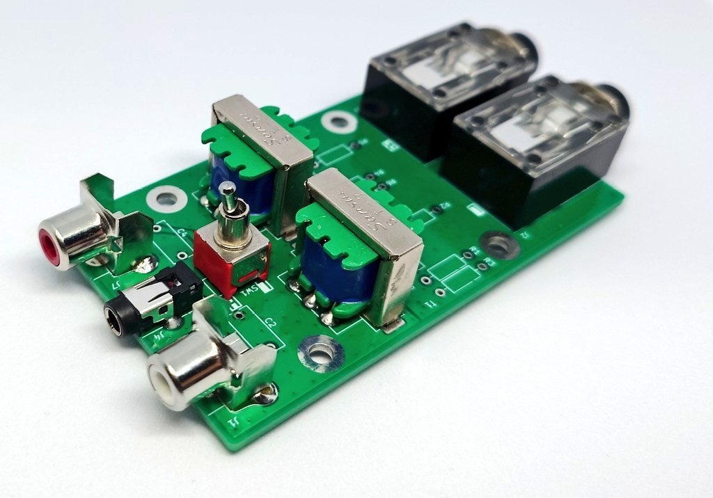 オーディオインタフェース用 バランス―アンバランス変換基板 完成品