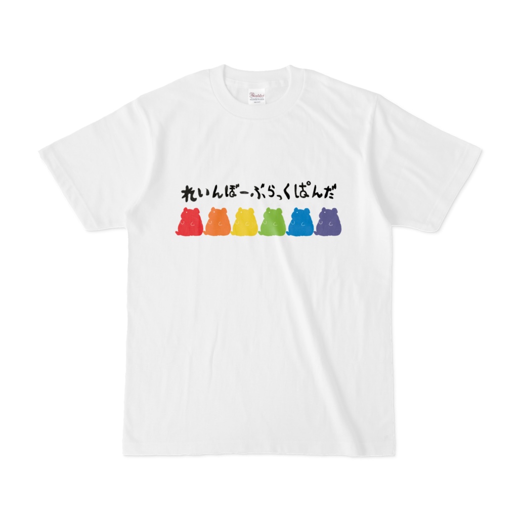 レインボーブラックパンダTシャツ