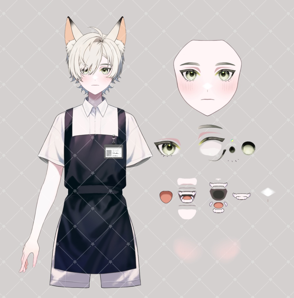 【無料版有り】立ち絵素材&live2d用パーツ分けPSD